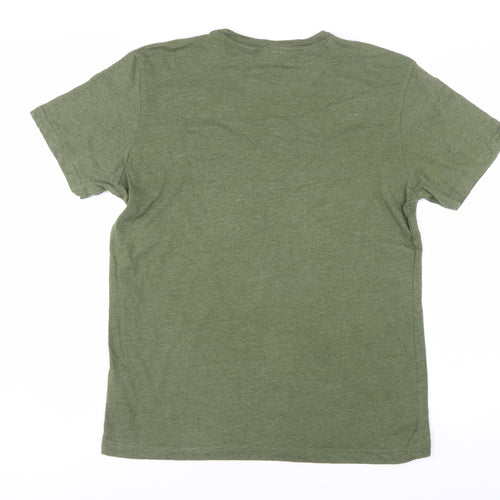 Pierre Cardin Men's Green Motorcycle Graphic T-Shirt Size L