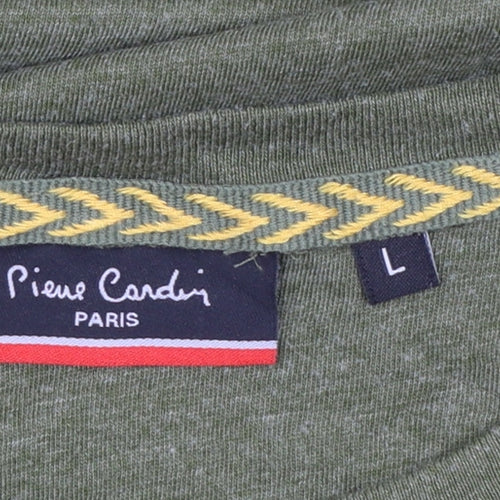 Pierre Cardin Men's Green Motorcycle Graphic T-Shirt Size L