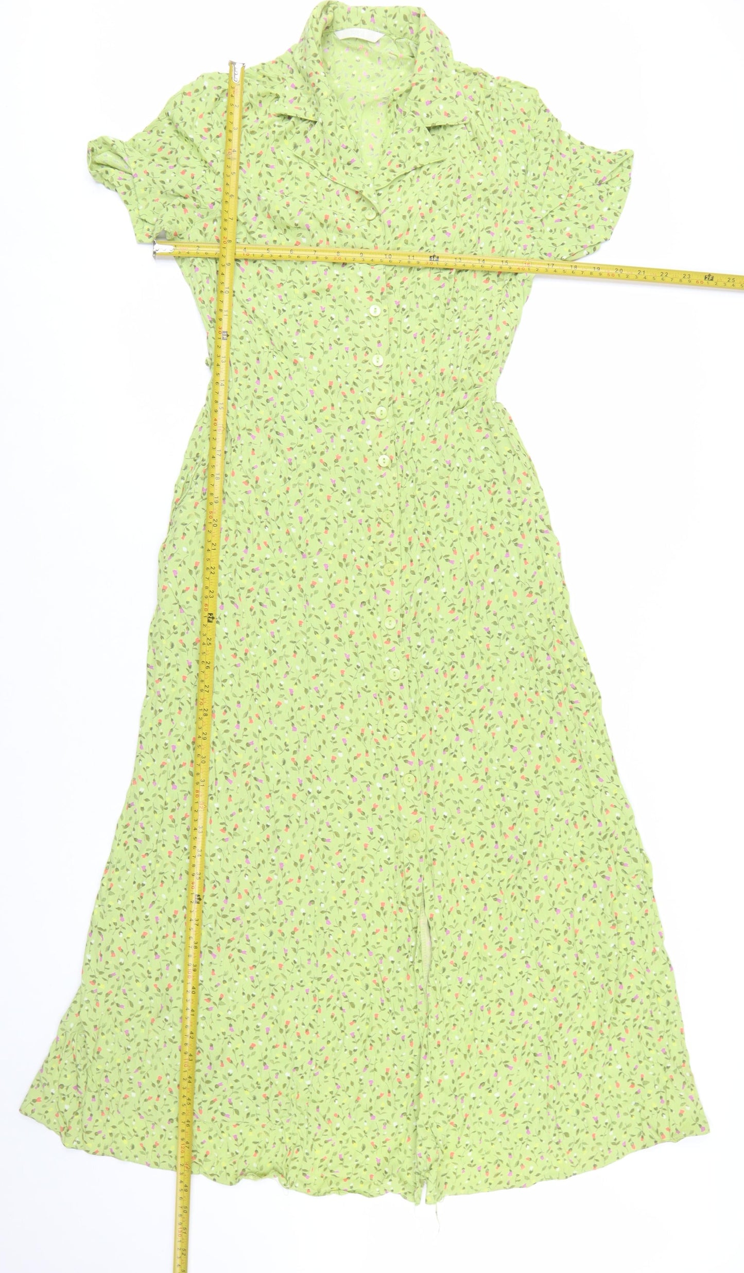 Marks and Spencer Women's Green Floral Shirt Dress Size 12