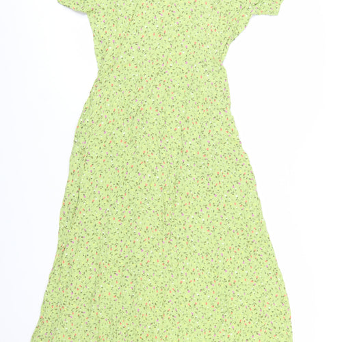 Marks and Spencer Women's Green Floral Shirt Dress Size 12