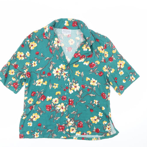 Katies Womens Multicoloured Floral Cotton Short Sleeve Blouse Size 12