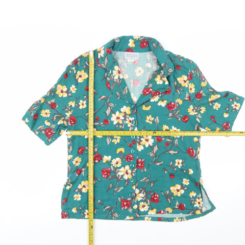 Katies Womens Multicoloured Floral Cotton Short Sleeve Blouse Size 12