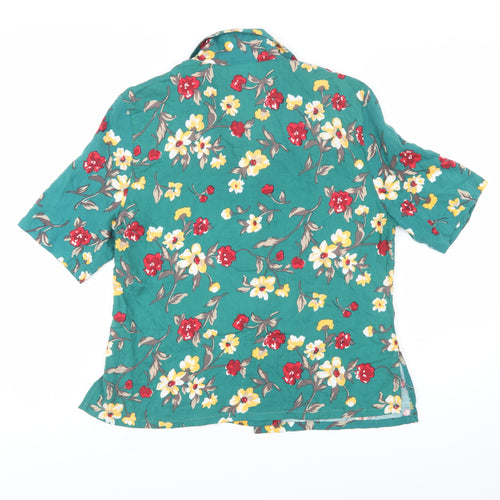 Katies Womens Multicoloured Floral Cotton Short Sleeve Blouse Size 12