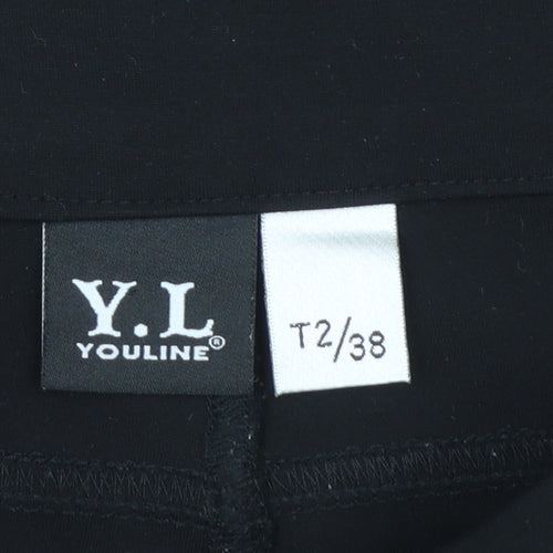 YOULINE Women's Black Stretch Slim Trousers Size 10