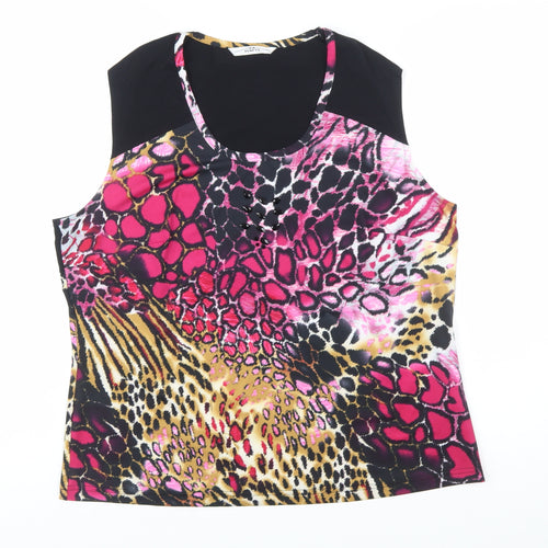 Via Veneto Women's Multicoloured Animal Print Sleeveless Tank Top Size 18