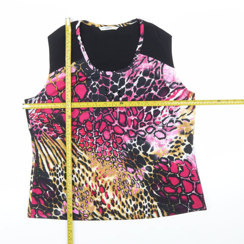 Via Veneto Women's Multicoloured Animal Print Sleeveless Tank Top Size 18