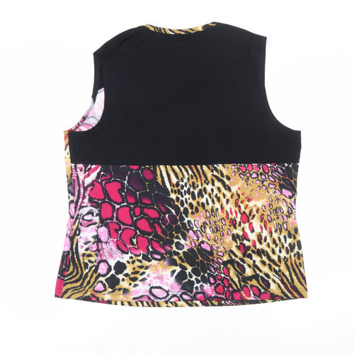 Via Veneto Women's Multicoloured Animal Print Sleeveless Tank Top Size 18