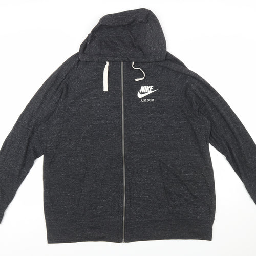 Nike Men's Black 2XL Full Zip Hoodie Just Do It Sportswear