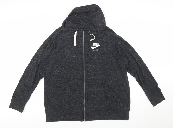 Nike Men's Black 2XL Full Zip Hoodie Just Do It Sportswear