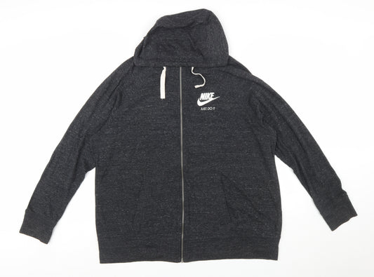 Nike Men's Black 2XL Full Zip Hoodie Just Do It Sportswear