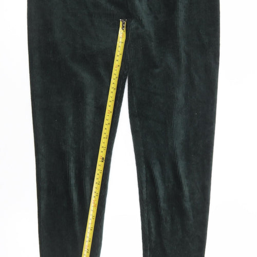 Marks and Spencer Women's Green Corduroy Leggings Size 14 Regular