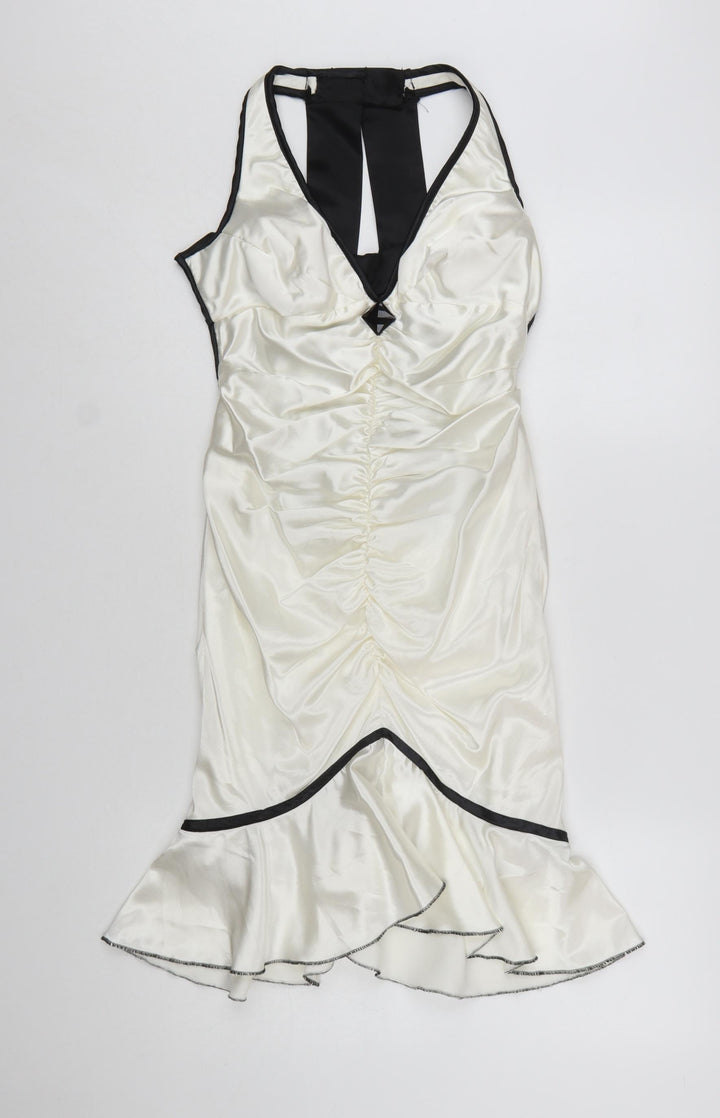 Morgan & Co. Women’s Ivory Satin Mermaid Dress Size S Party Cocktail