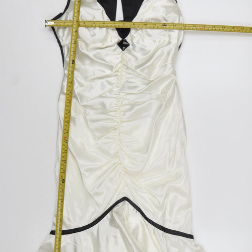 Morgan & Co. Women’s Ivory Satin Mermaid Dress Size S Party Cocktail