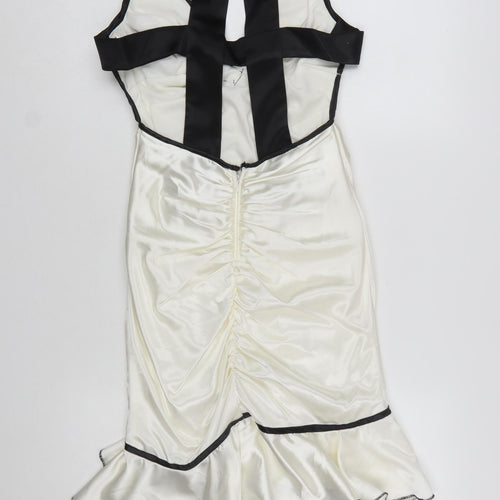 Morgan & Co. Women’s Ivory Satin Mermaid Dress Size S Party Cocktail