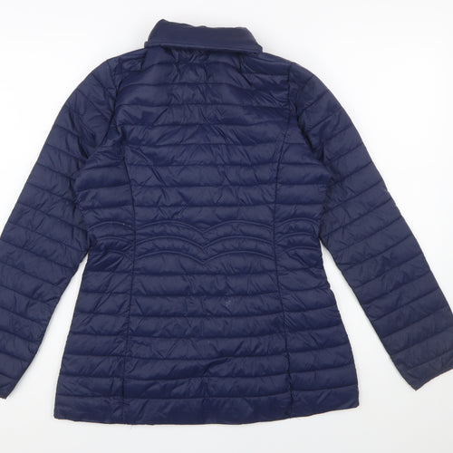 Paco Boutique Women's Blue Size 10 Puffer Jacket Lightweight Quilted