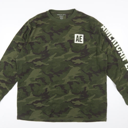 American Eagle Men’s Green Camouflage 2XL Pullover Sweatshirt