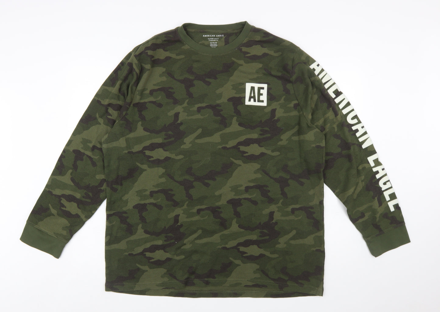 American Eagle Men’s Green Camouflage 2XL Pullover Sweatshirt