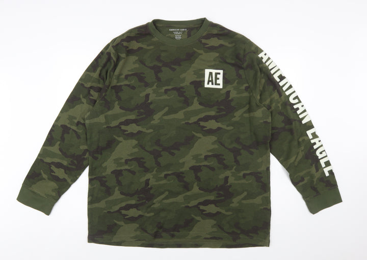 American Eagle Men’s Green Camouflage 2XL Pullover Sweatshirt