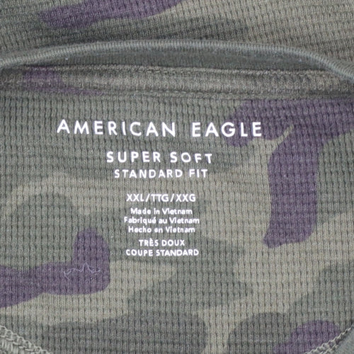American Eagle Men’s Green Camouflage 2XL Pullover Sweatshirt