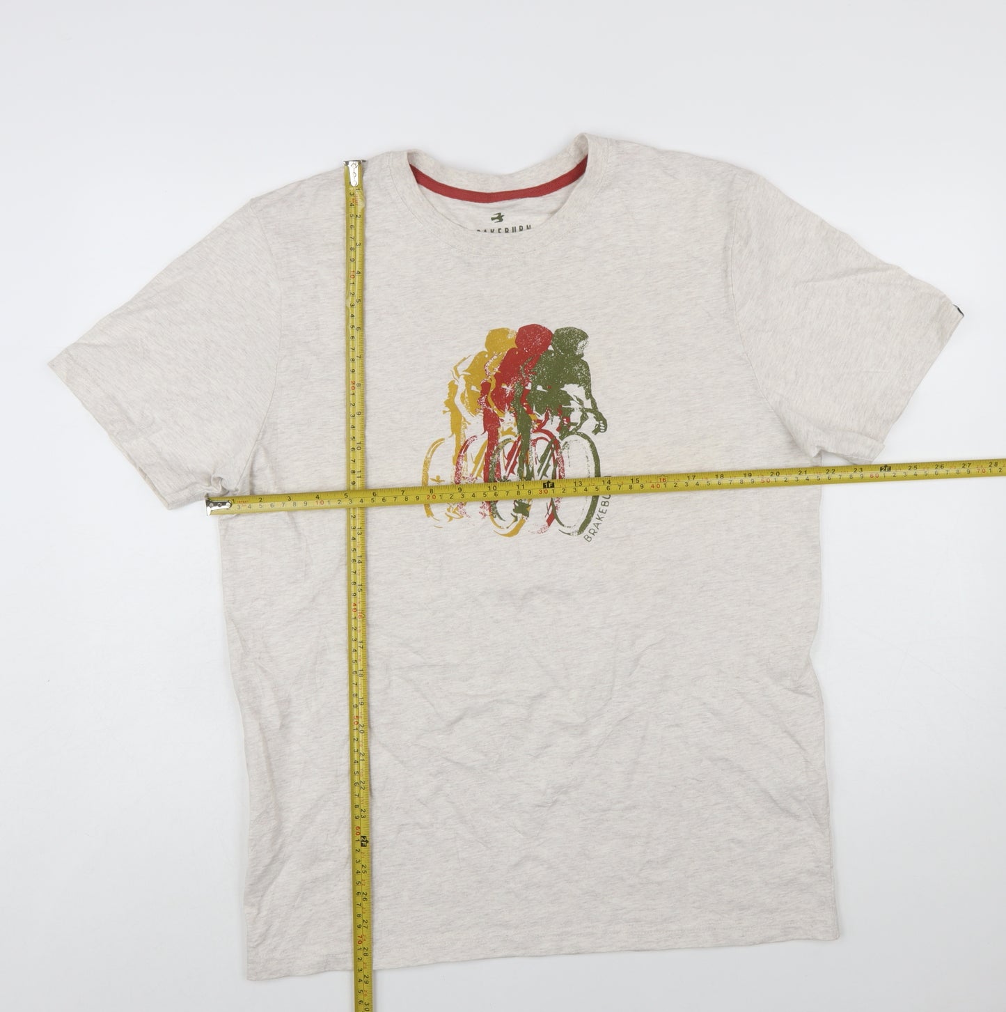 Brakeburn Men's Beige Cycling Graphic T-Shirt Size L