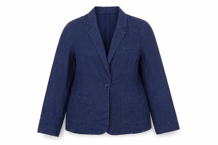 John Lewis Capsule Collection Navy Linen Single-Breasted Blazer Size 14