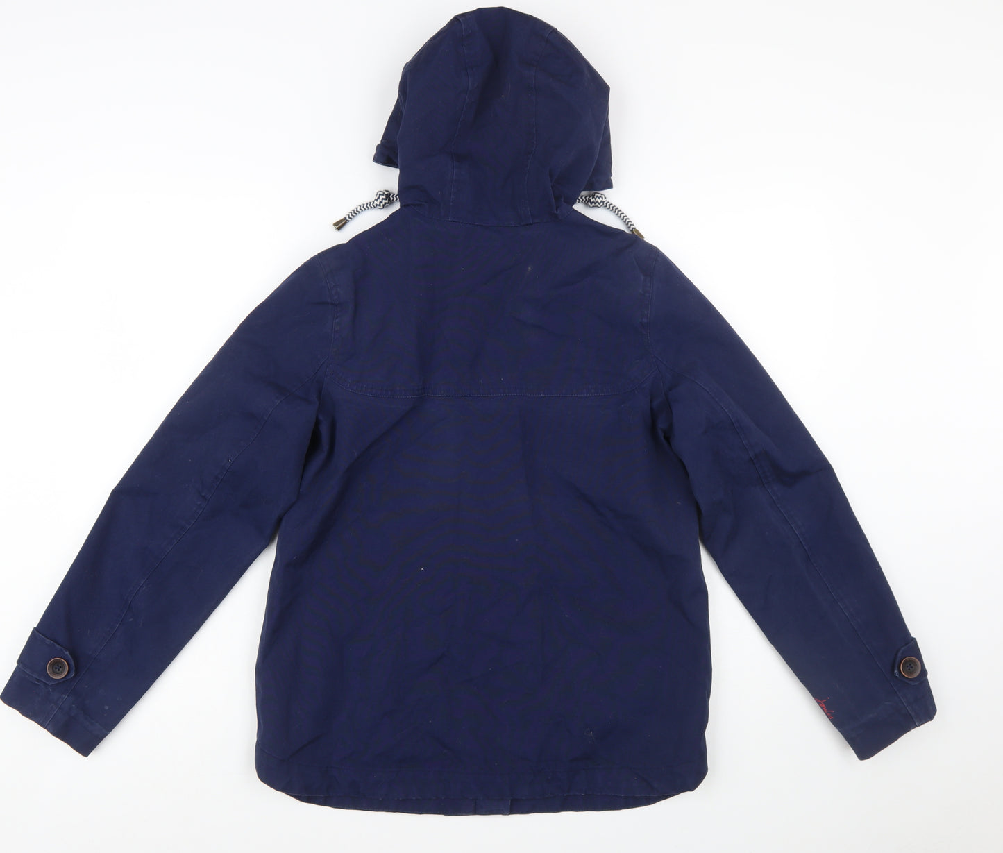 Joules Womens Blue Waterproof Cotton Parka Jacket Size 8