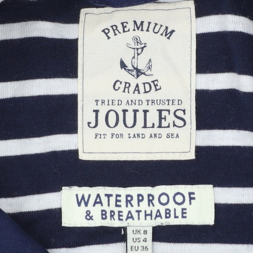 Joules Womens Blue Waterproof Cotton Parka Jacket Size 8