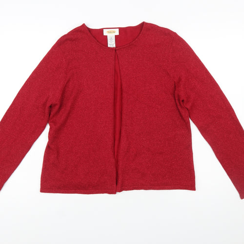 Talbots Women Red Silk Angora Blend Cardigan Size 10
