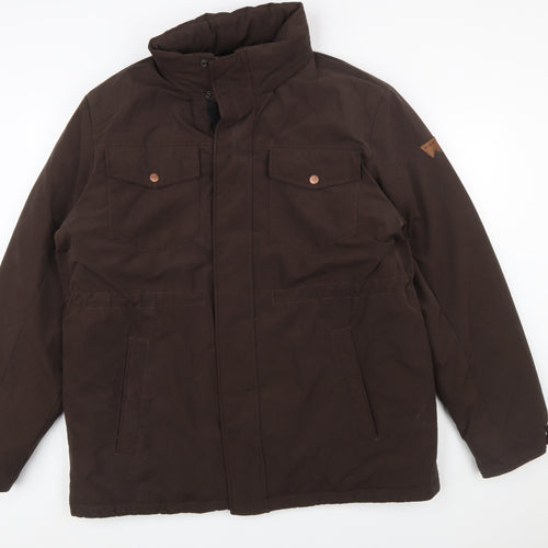 Wrangler Men's Brown XL Regular Fit Lined Parka Jacket