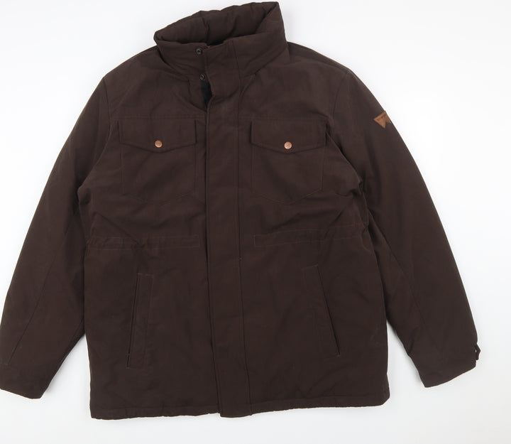 Wrangler Men's Brown XL Regular Fit Lined Parka Jacket