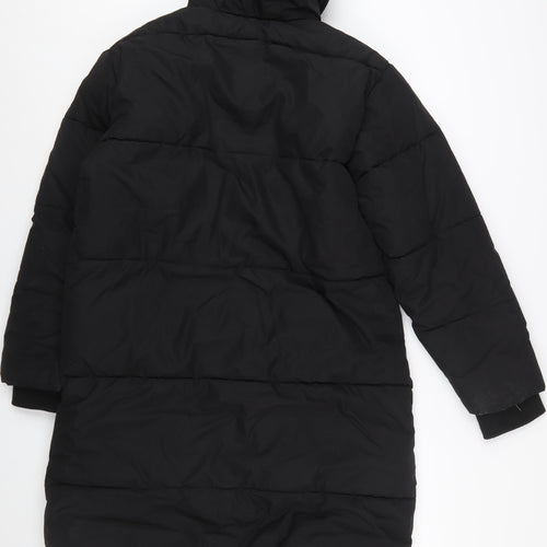 Juicy Couture Girls Black Long Hooded Puffer Coat 12-13 Years Winter