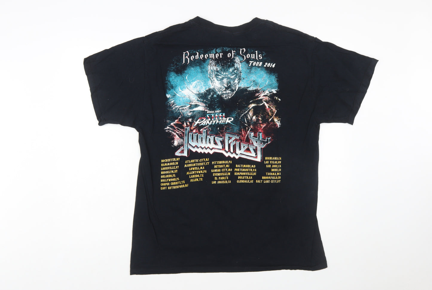 Fruit of the Loom Men's Black Judas Priest Band Tour 2014 T-Shirt L