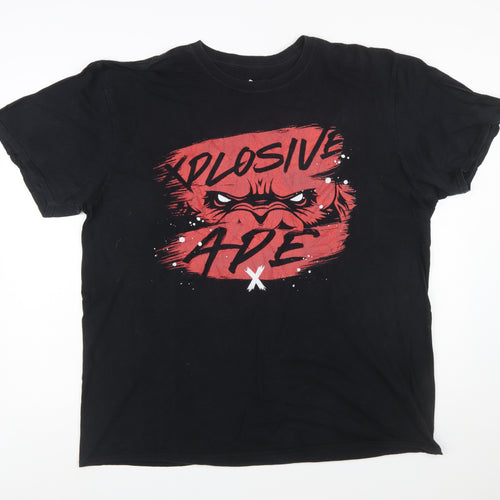 Xplosive Ape Men's Black 2XL Cotton Graphic Gym T-Shirt