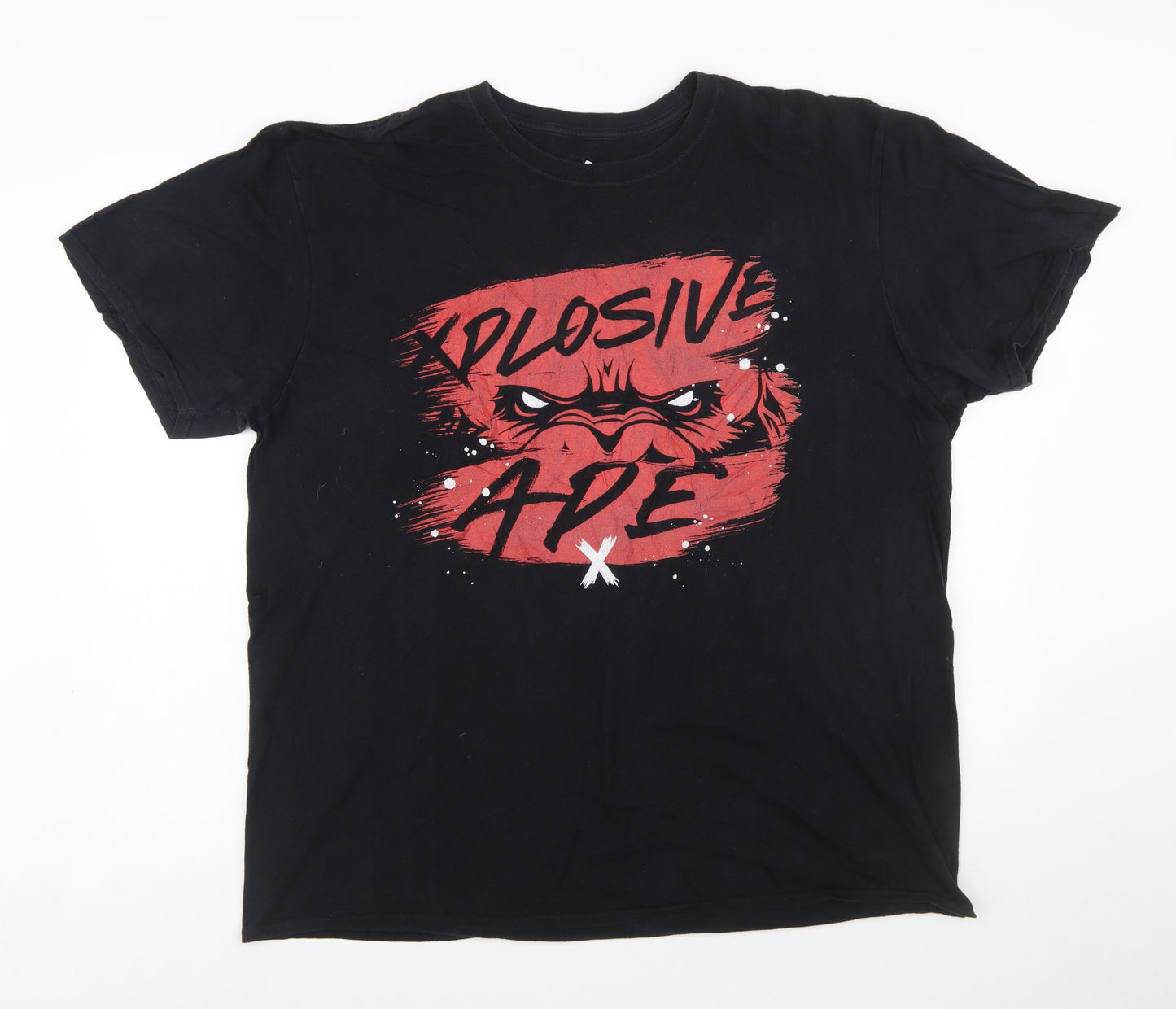 Xplosive Ape Men's Black 2XL Cotton Graphic Gym T-Shirt