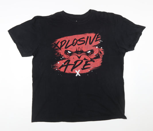 Xplosive Ape Men's Black 2XL Cotton Graphic Gym T-Shirt
