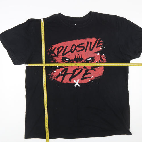 Xplosive Ape Men's Black 2XL Cotton Graphic Gym T-Shirt