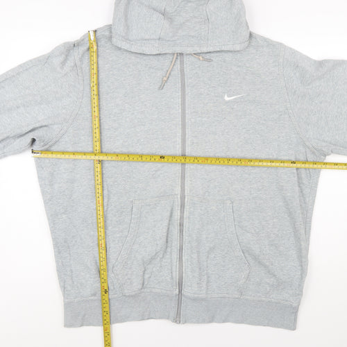 Nike Men's Grey Full Zip Hoodie XXL Cotton Blend Athletic Fit