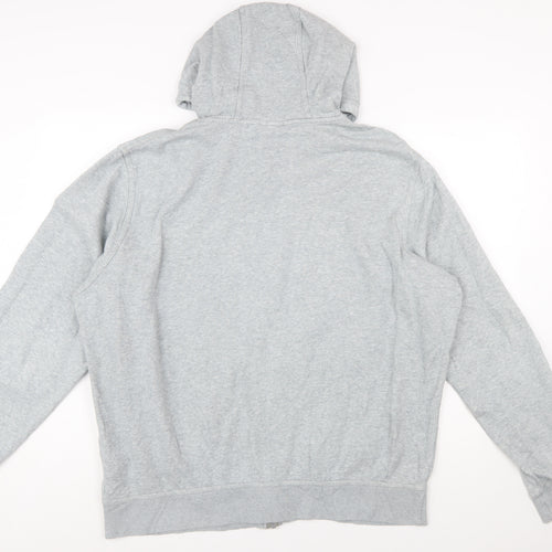 Nike Men's Grey Full Zip Hoodie XXL Cotton Blend Athletic Fit