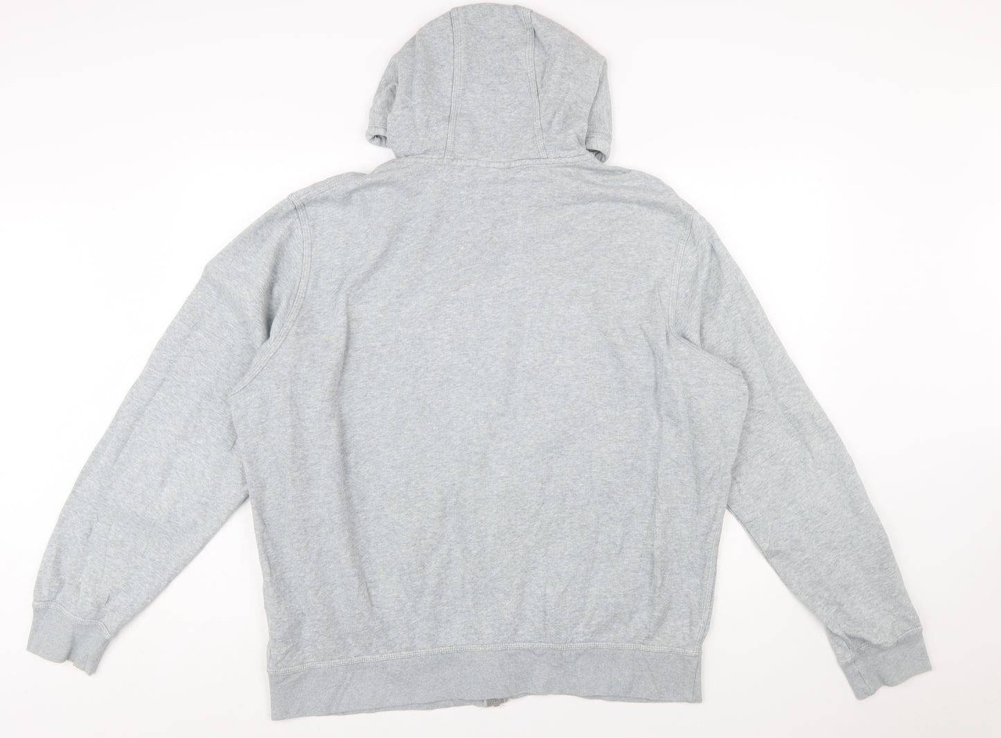 Nike Men's Grey Full Zip Hoodie XXL Cotton Blend Athletic Fit