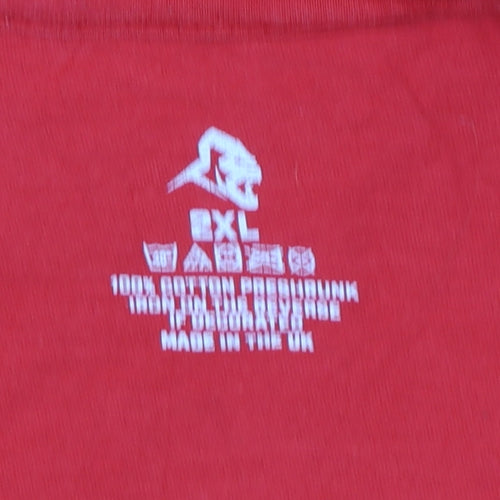 Xplosive Ape Men's Red Graphic 2XL Cotton Crew Neck T-Shirt
