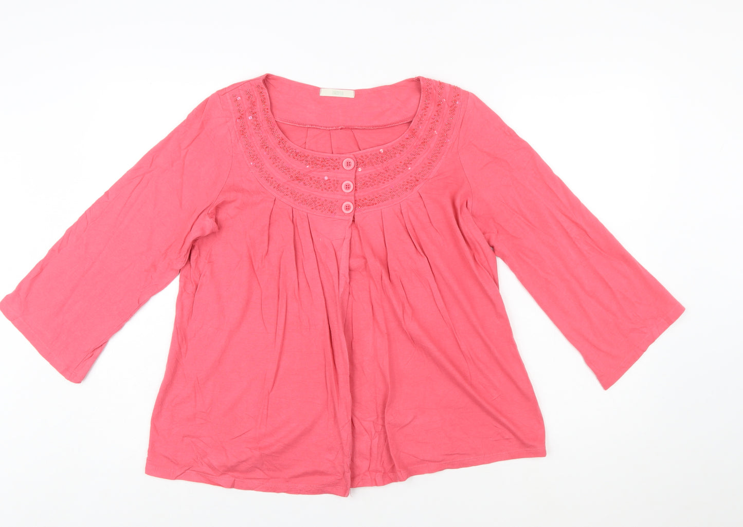 Marks and Spencer Women Pink Cotton Tunic Blouse UK 14