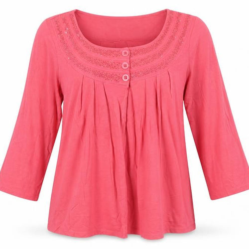 Marks and Spencer Women Pink Cotton Tunic Blouse UK 14