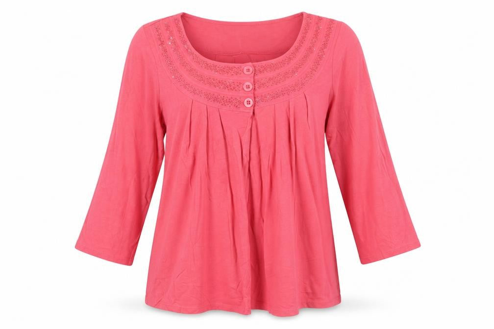 Marks and Spencer Women Pink Cotton Tunic Blouse UK 14