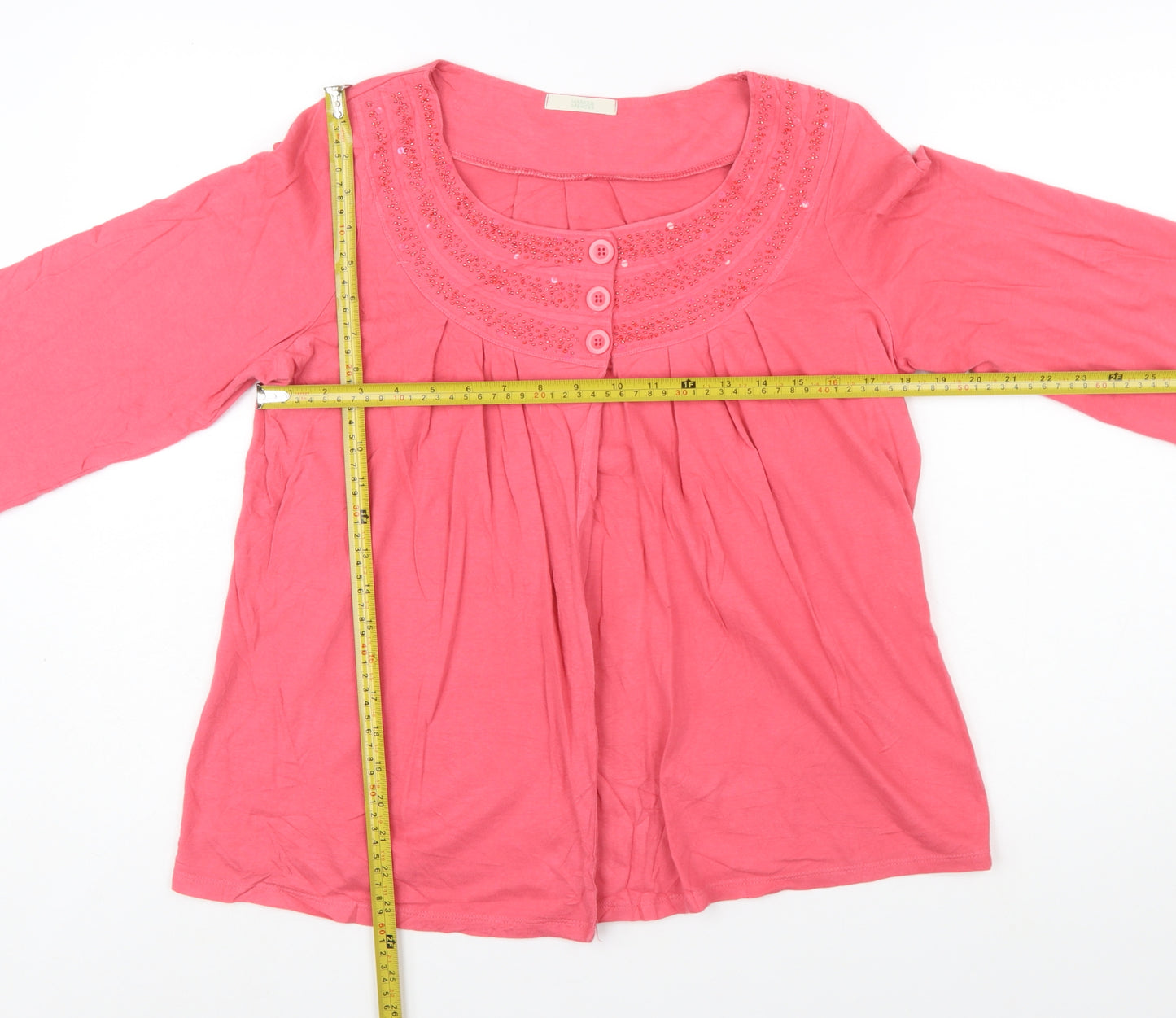 Marks and Spencer Women Pink Cotton Tunic Blouse UK 14