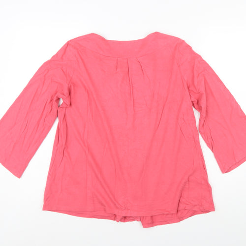 Marks and Spencer Women Pink Cotton Tunic Blouse UK 14