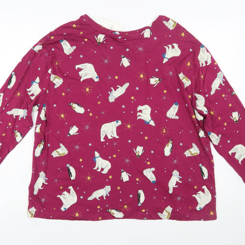 Marks and Spencer Women’s Purple Animal Print Cotton Long Sleeve Nightshirt L