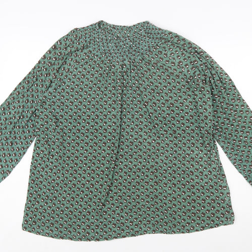 Next Women's Green Floral Long Sleeve Tunic Blouse Size 20