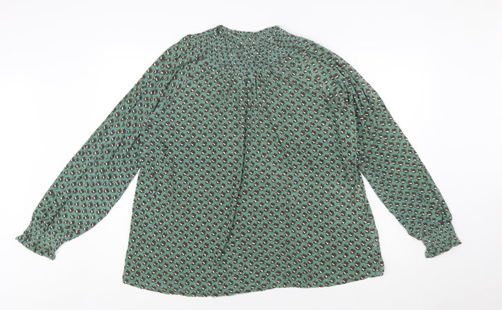 Next Women's Green Floral Long Sleeve Tunic Blouse Size 20