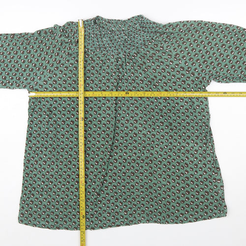 Next Women's Green Floral Long Sleeve Tunic Blouse Size 20