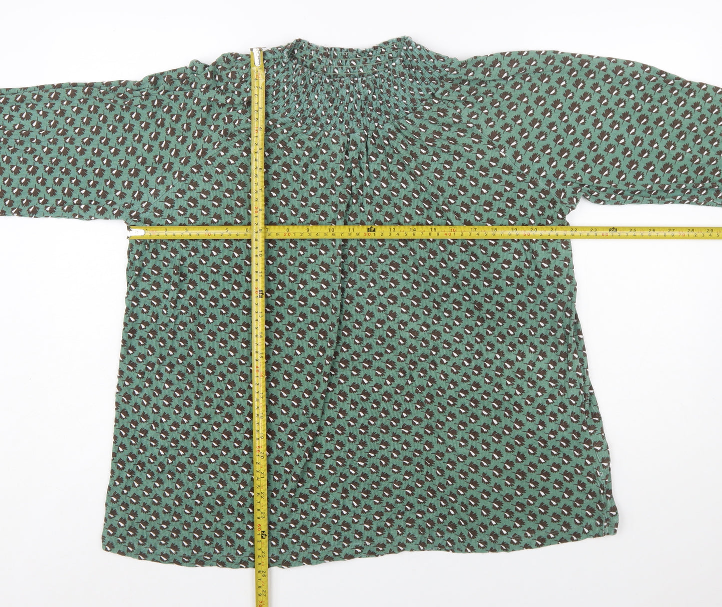 Next Women's Green Floral Long Sleeve Tunic Blouse Size 20
